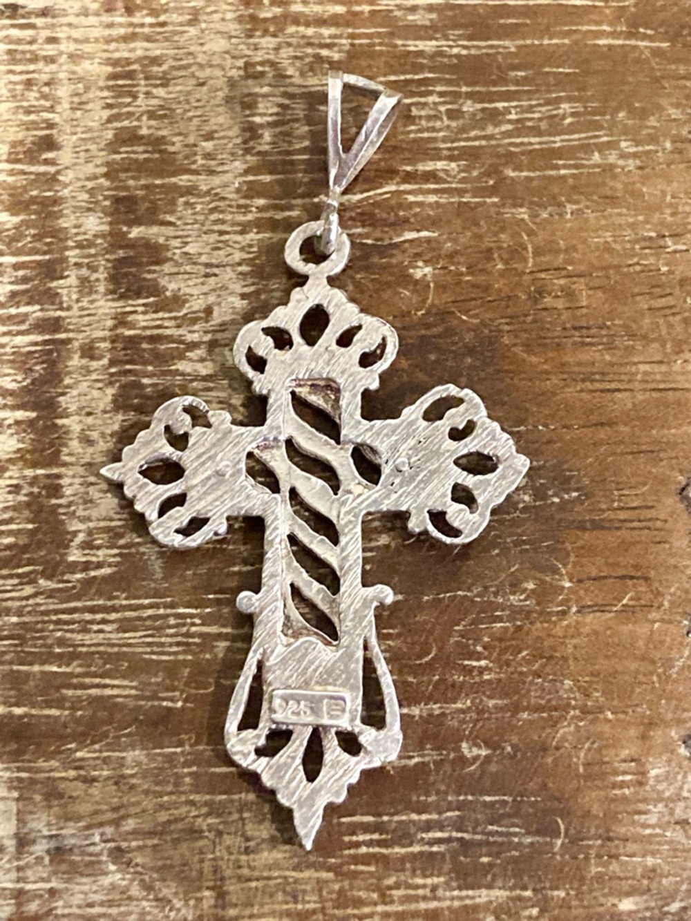 Sterling Silver Filigree Cross Pendant 2 1/8” - Picture 3 of 14